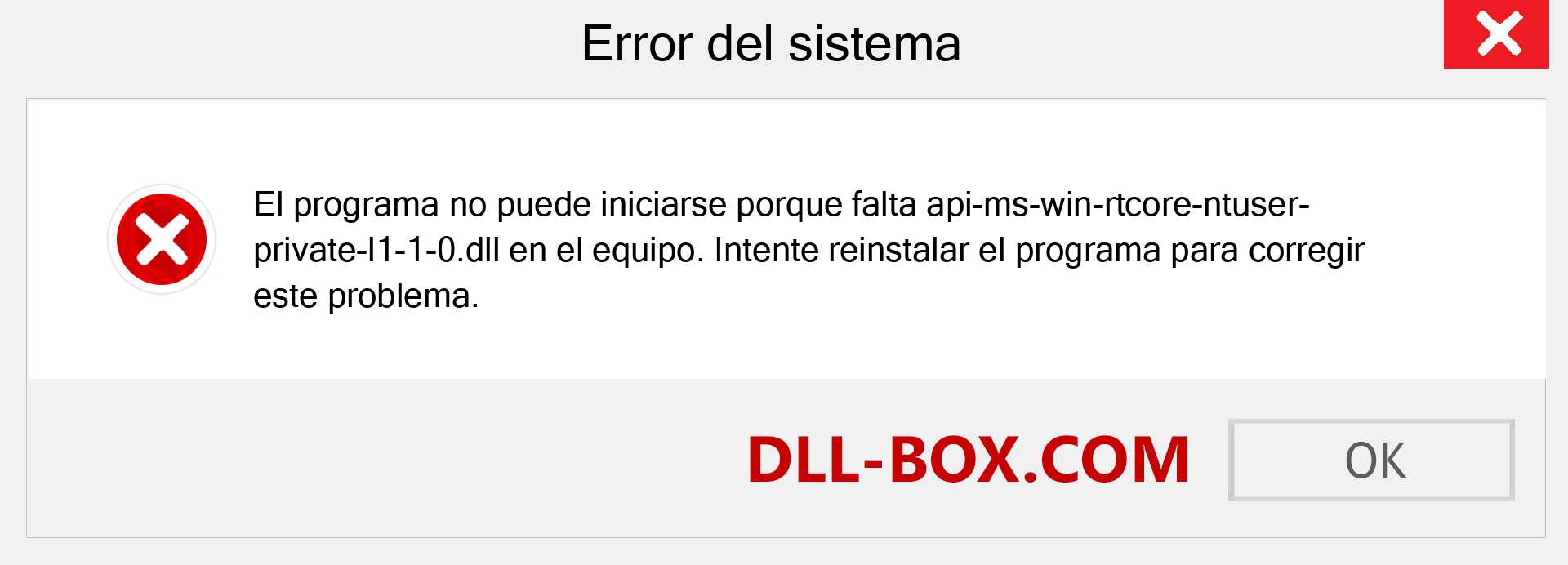 ¿Falta el archivo api-ms-win-rtcore-ntuser-private-l1-1-0.dll ?. Descargar para Windows 7, 8, 10 - Corregir api-ms-win-rtcore-ntuser-private-l1-1-0 dll Missing Error en Windows, fotos, imágenes